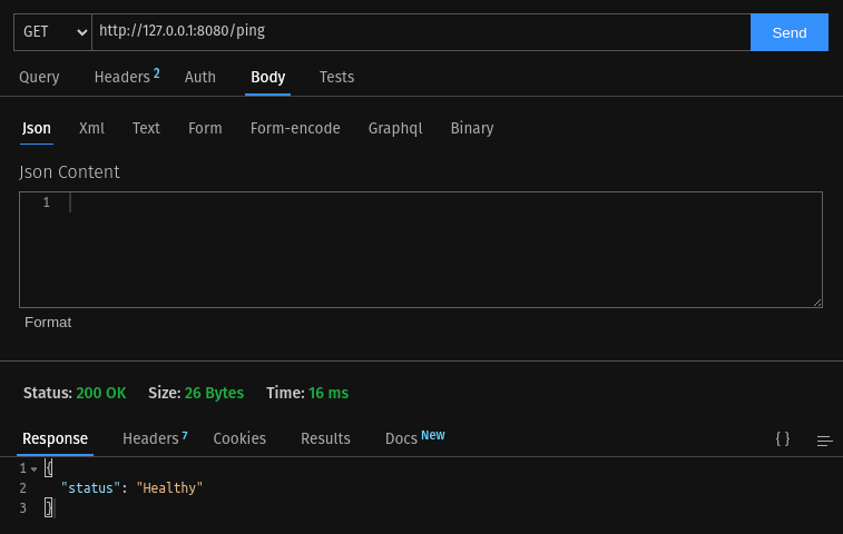 health status of a server
