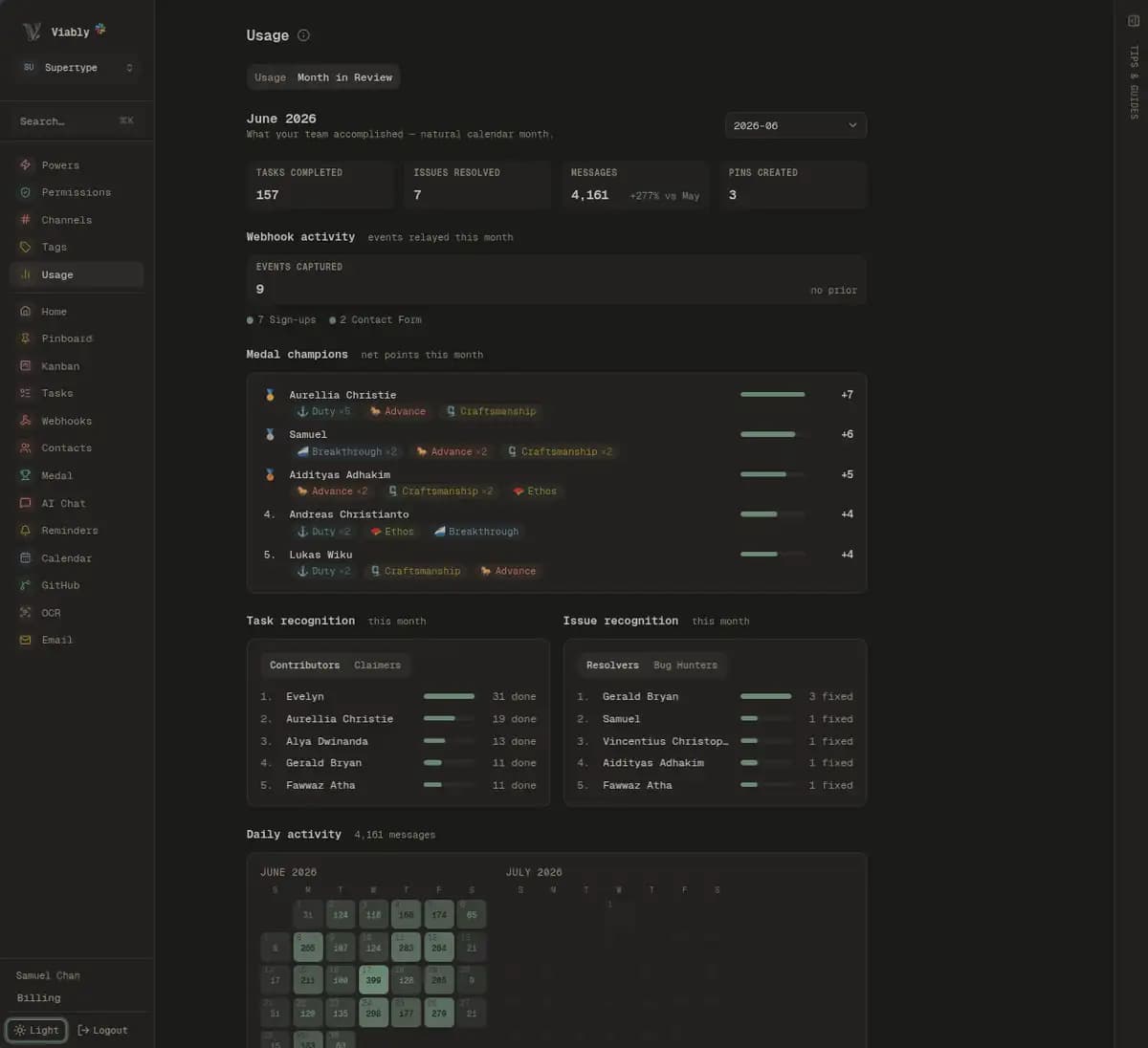 Foundations in a dark app