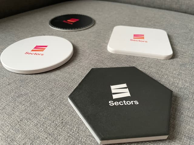 Sectors Ceramic Coaster view 1