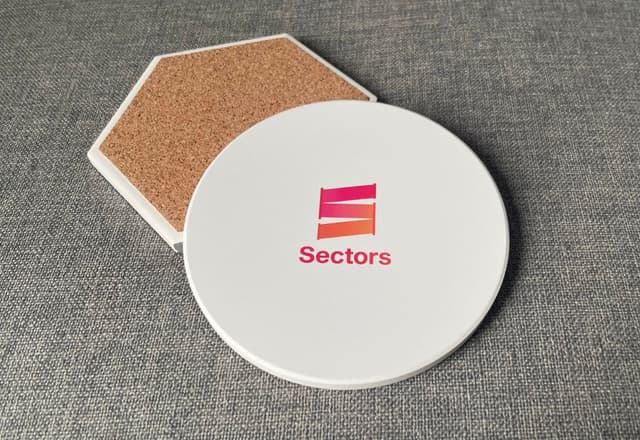Sectors Ceramic Coaster view 2